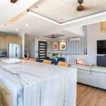 Open living and kitchen area at the Modern Ocean View Villa at Pacific Marlin
