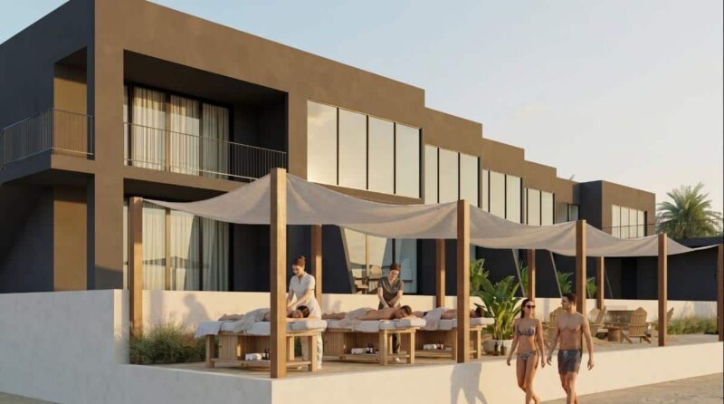 Oceanfront facade of the Playa Remanso Beachfront Lofts