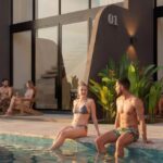 Swimming pool and terrace at the Playa Remanso Beachfront Lofts