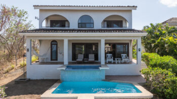 Rosada Seascape home in Rancho Santana with a private pool and colonial facade