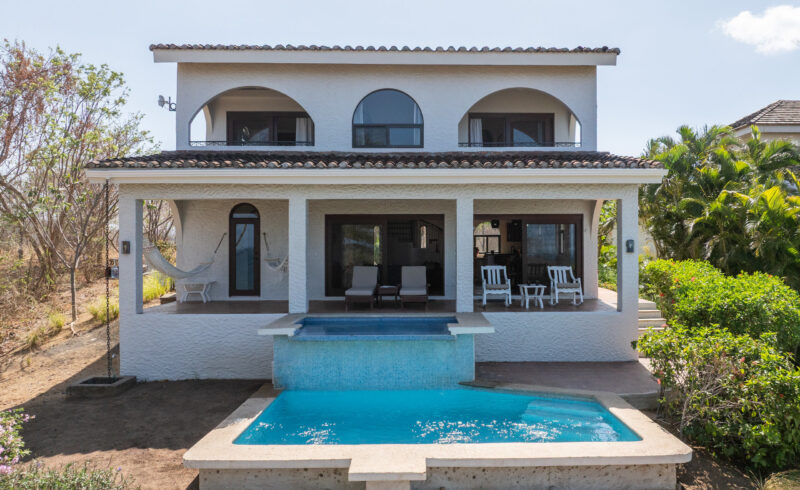 Rosada Seascape home in Rancho Santana with a private pool and colonial facade