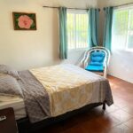 Air-conditioned bedroom with garden light