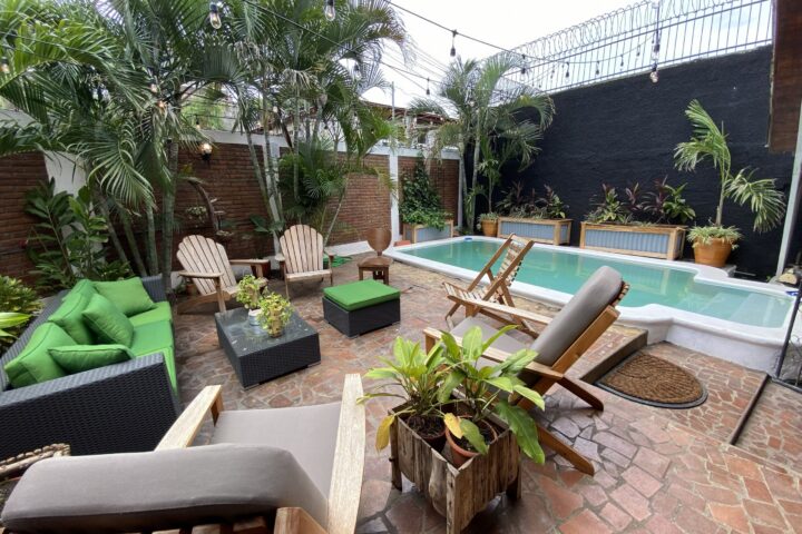 Turnkey hospitality property steps from the beach in San Juan del Sur with a private pool and patio