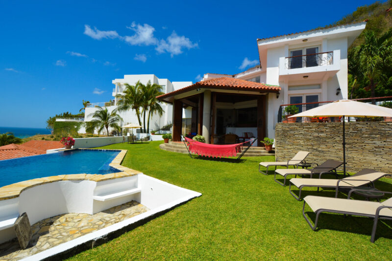 Pool and terrace with San Juan del Sur Bay beyond