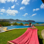 Infinity pool and hammock overlooking the Pacific