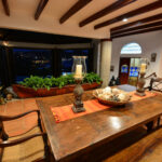 Elevated dining area overlooking the main pavilion