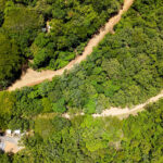 Overhead view of the community roads and forest