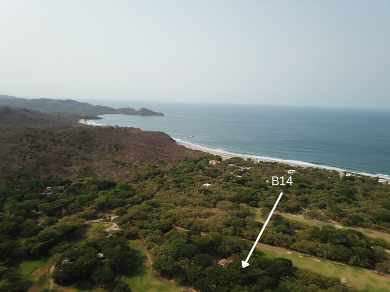 Fairway homesite at Hacienda Iguana — aerial showing the lot's position near the beach