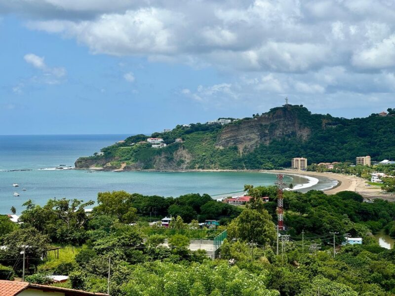 Ocean view home in Pelican Eyes — panorama over San Juan del Sur Bay from the hillside