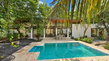 Pool and main house at Pool Home with Studio in Hacienda Iguana, Tola Nicaragua