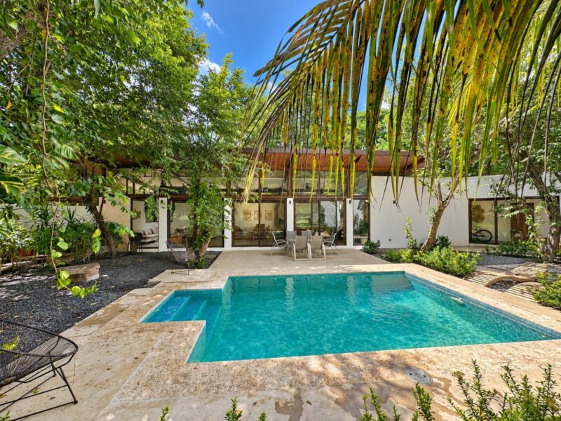 Pool and main house at Pool Home with Studio in Hacienda Iguana, Tola Nicaragua